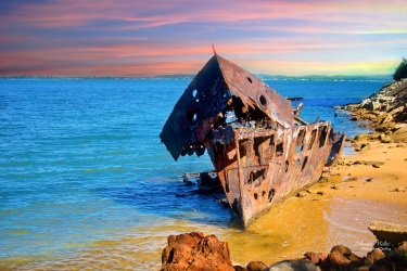 Gayundah Ship Wreck, Redcliffe, Woody Point, Queensland Australia.